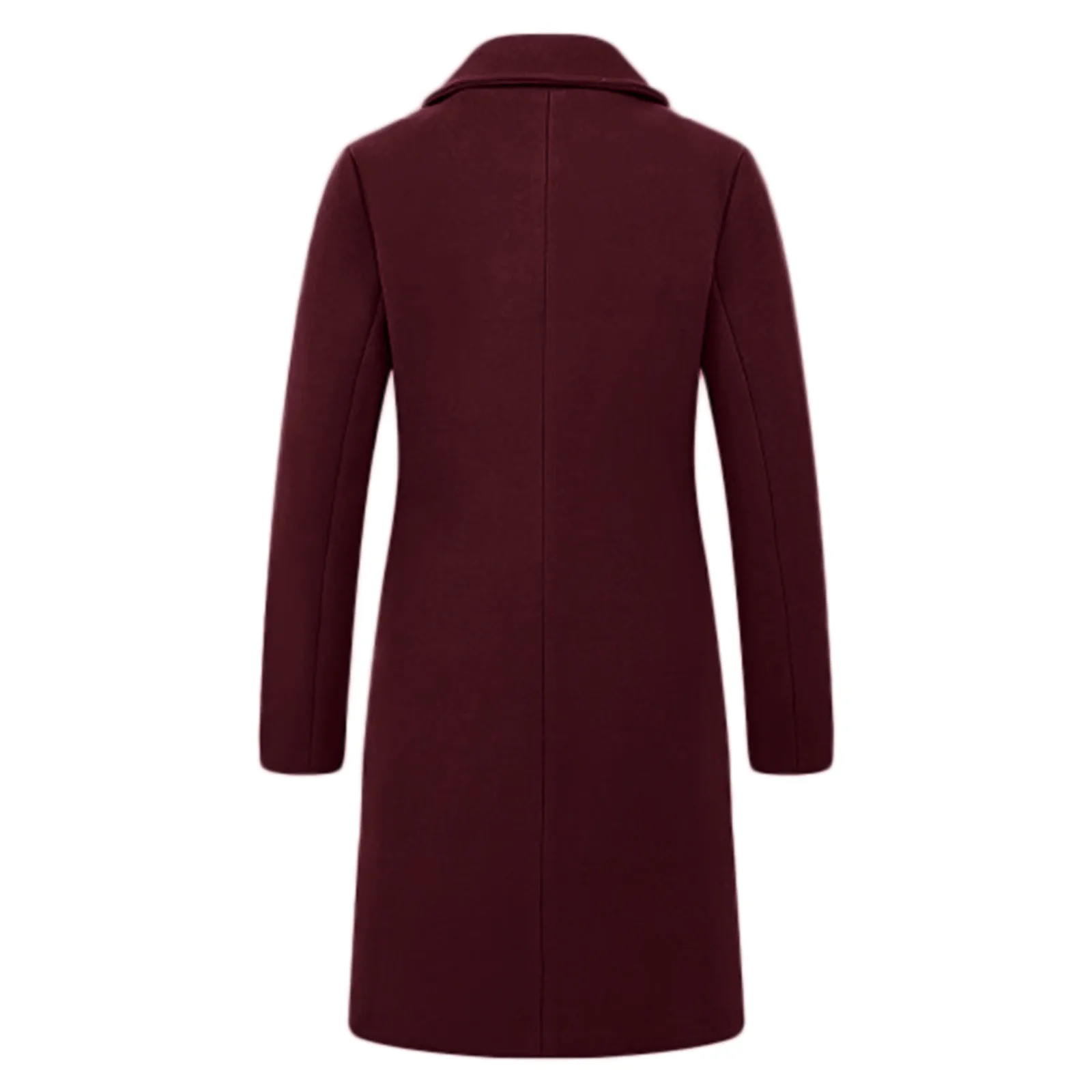 

Turn-down Collar Slim Wool Trench Coat for Women Solid Color Autumn Outwear Female Overcoat Female Streewear Outwear
