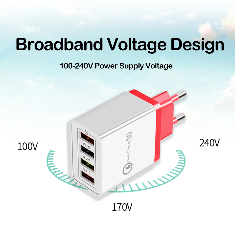 CinkeyPro зарядное устройство с 4 портами USB для Samsung/iPhone/Huawei стены мобильного телефона 5 V/3.5A Универсальный адаптер быстрой зарядки