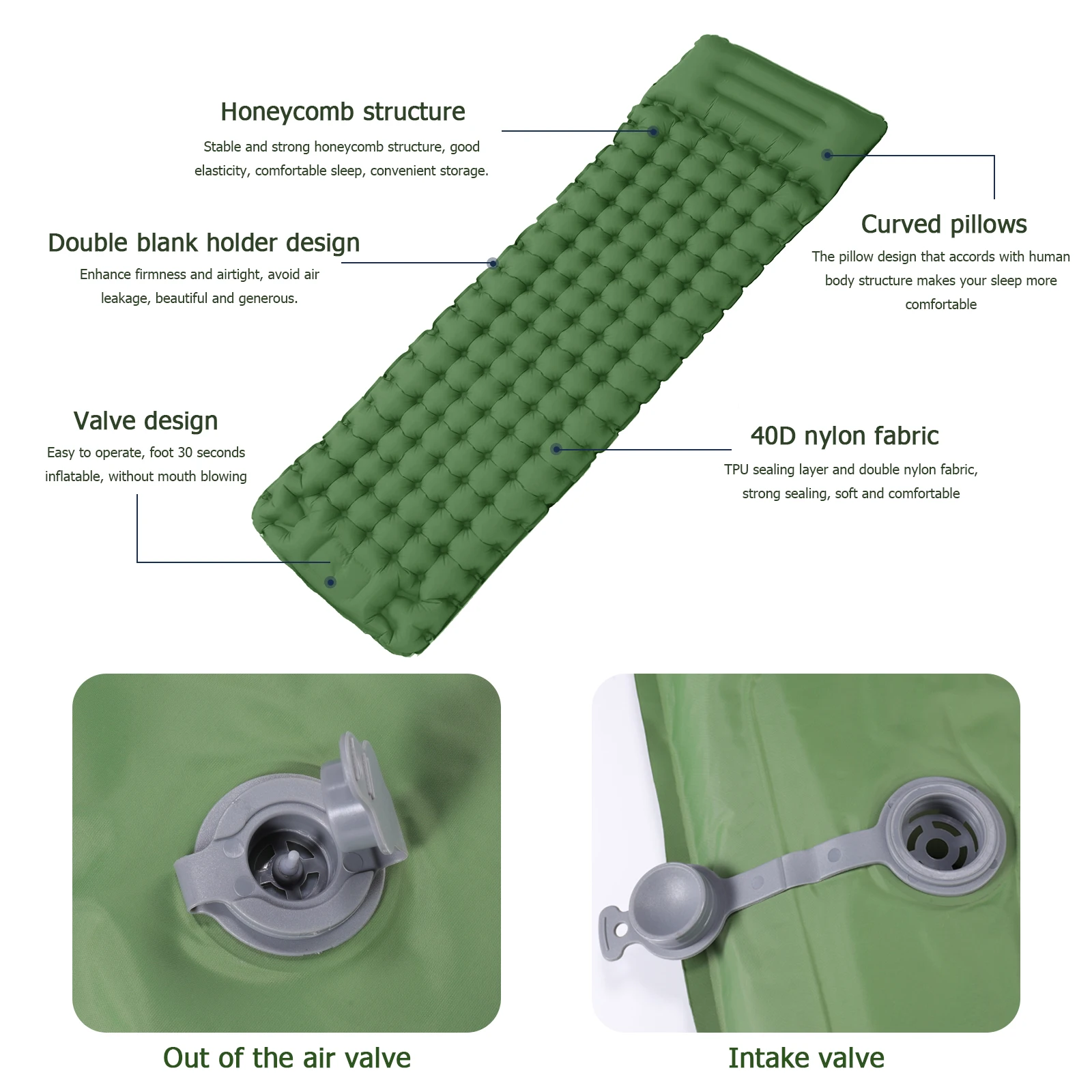 barato Esteira De Acampamento Inflável Dormir Esteira Com Travesseiro Almofada De Dormir Ultraleve Para Mochila Acampamento Caminhadas