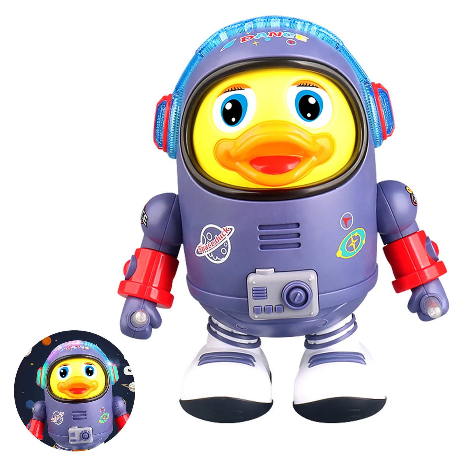 

Space Duck Toy Electric Music Cute Musical Dancing Duck Toy Children Playing Learning Educational Smart Duck Plaything Toy Gift