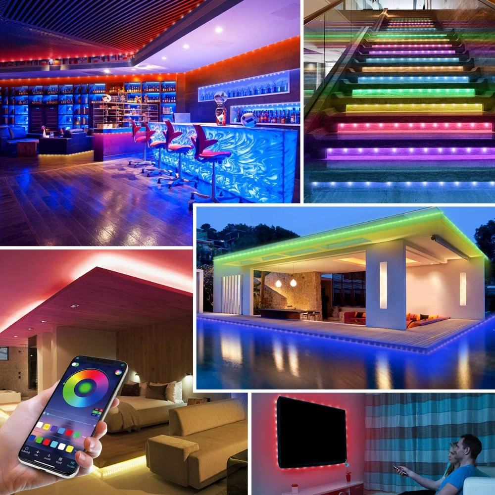 

LED Strip Lights RGB 2835 5V Bluetooth Control USB Flexible Lamp Tape Ribbon Diode For TV Computer Desk Luz Bedroom Party Luces