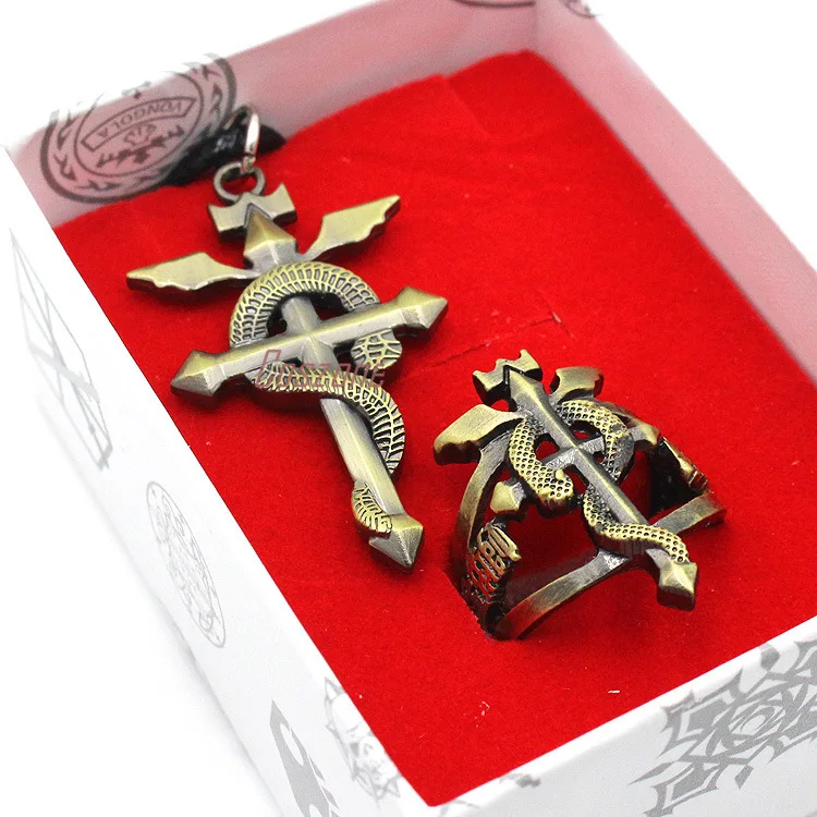 Комплект из колье и кольца в стиле аниме цельнометаллический Алхимик для косплея