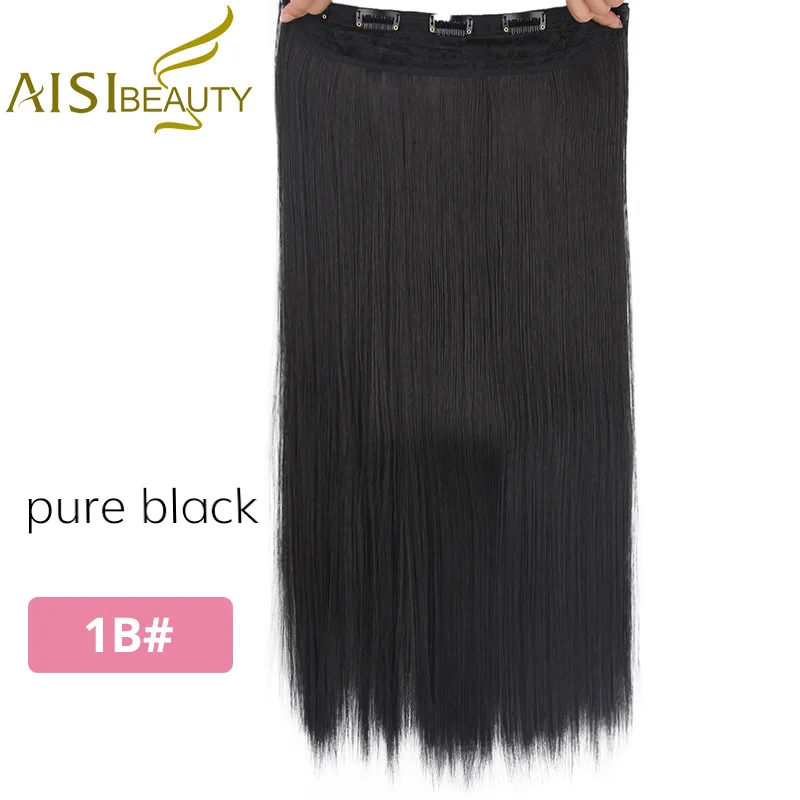 1B AISI BEAUTY, Синтетические длинные прямые волосы для наращивания, розовый, фиолетовый, 22 дюйма, 120 г,, Омбре, заколка для волос, искусственные накладные волосы - Цвет: 1B