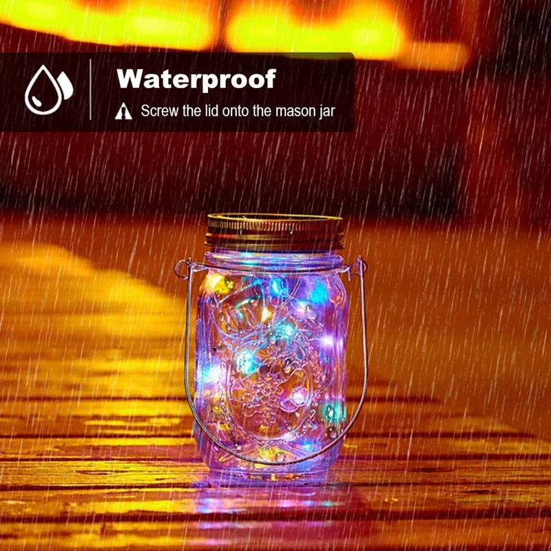 8 Pack Mason Jar Lights 30 LED Solar Fairy String Lids (Jars Not Included) Best for Decor Outdoor | Лампы и освещение