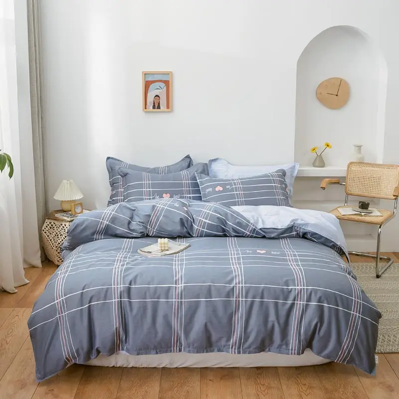 

Cotton Bedding sets Home Bedding SetSet Luxury Bed Sheets Extra Soft 4 Piece including Flat Sheet,Fitted Sheet,and 2 Pillowcases