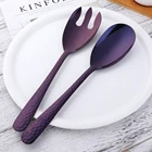 12 шт. Нержавеющаясталь салатная Ложка Вилка большая Сервировочный набор ложек для салата сервера Кухня столовые приборы ложки с длинной ручкой, столовый набор столовых приборов