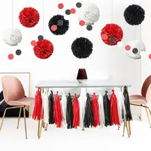 23 шт. вечерние декоративная ткань бумага Pom Poms кисточкой комплект