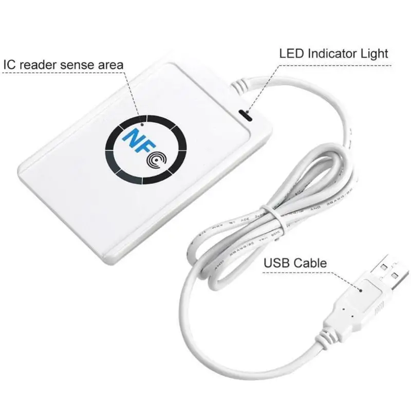 NFC считыватель USB ACR122U бесконтактная смарт-карта ic и писатель rfid Копир Дубликатор 5