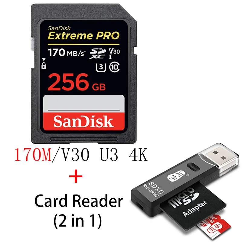 SanDisk Extreme Pro/Ultra карта памяти 32 64 128 ГБ U3/U1 SD карта 32 Гб 128 Гб 64 Гб 256 ГБ 512 Гб 16 Гб флэш-карта SD память SDXC SDHC - Емкость: SDXXY-256G-C296