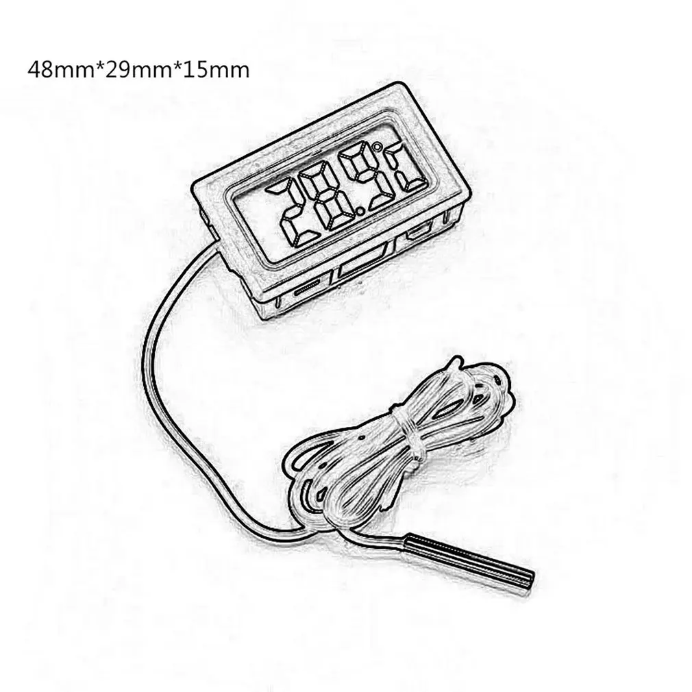 

Car Thermometer Car Ornaments LCD Display Digital Clock Car-Styling Temperature Gauge Meter For Fish Tank Refrigerator