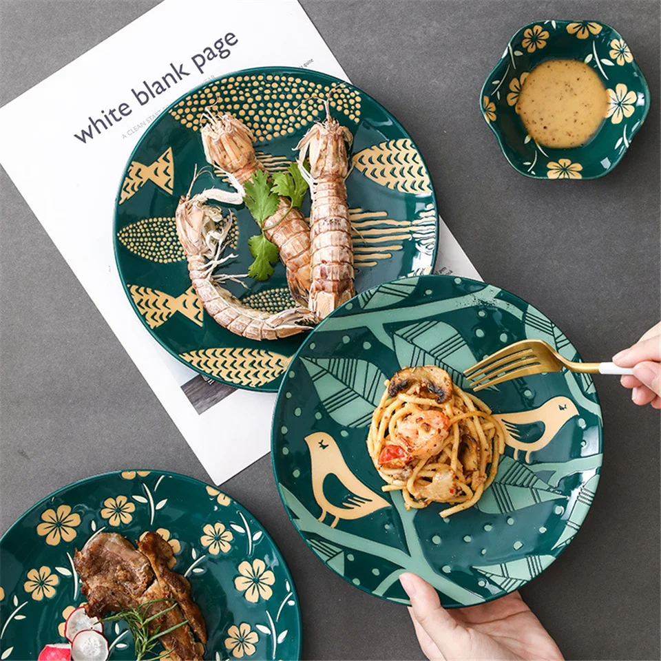 

Японская керамическая пищевая блюдо в стиле вестерн домашняя посуда тарелки Коммерческая творческая Фруктовая тарелка посуда блюда для ст...