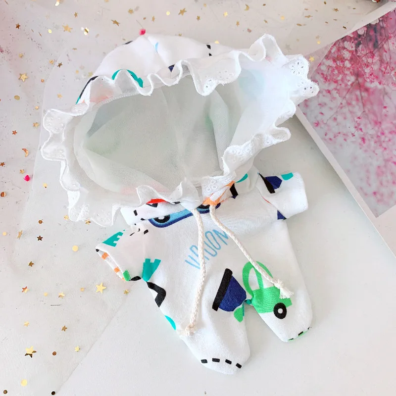 

20cm Star Idol Doll White Cartoon Lace Jumpsuit Pajamas 20cm Star Idol Doll's Replaceable Clothes Accessories(without Doll)