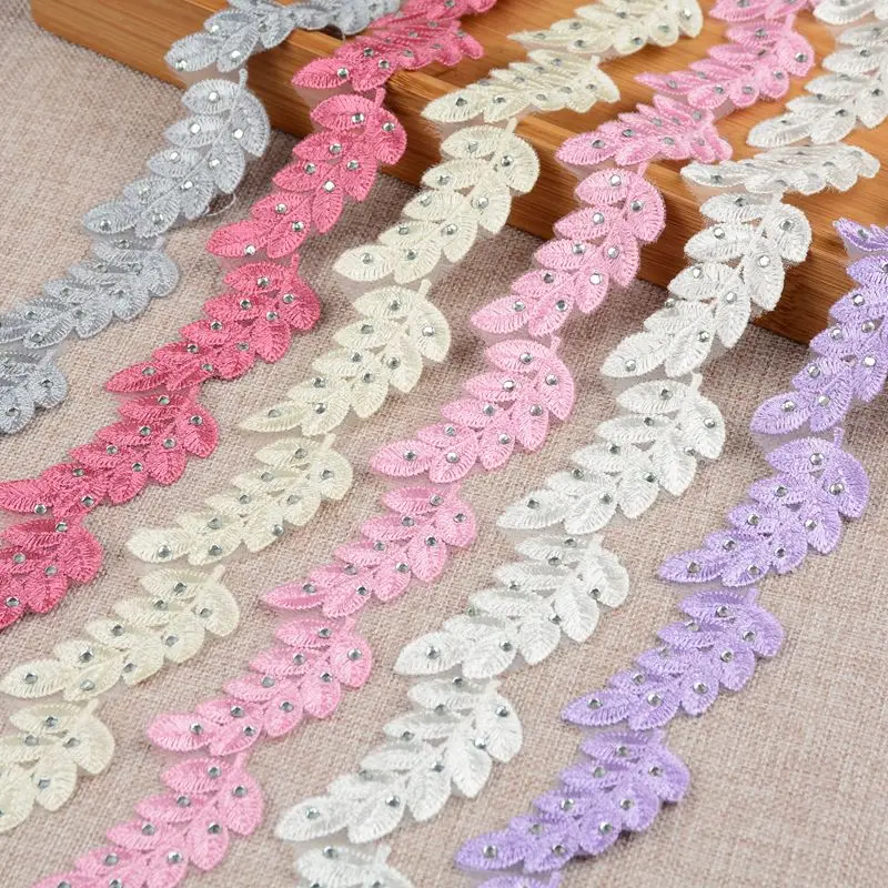 Кружево #187 стразы Вышитое кружево 100% полиэстер африканская розовая кружевная