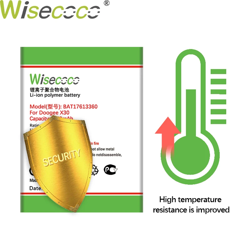 Батарея WISECOCO Для DOOGEE X30 4900 мАч BAT17613360 2 шт.|Аккумуляторы для мобильных телефонов| |