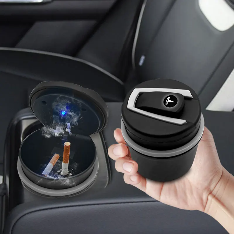 Портативный пепельница с LED-подсветкой для сигар для Teslas Model 3 2021 S X Y Style Roadster Invader Coil Mod WYE K80 аксессуаров.