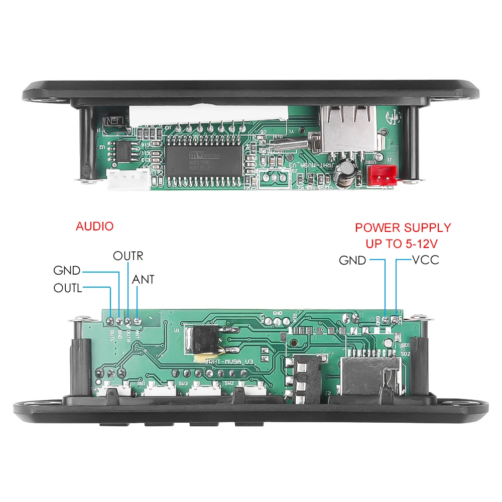 Kebidu Новый Популярный пульт дистанционного управления WMA USB FM AUX TF Радио MP3 декодер