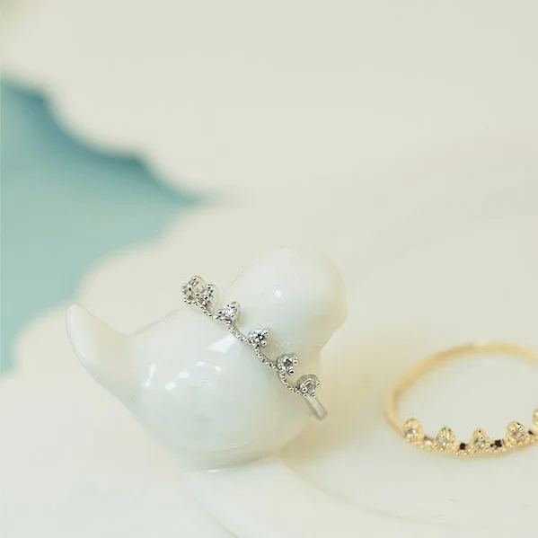 Три цвета Женское кольцо принцессы с цирконием и короной три размера