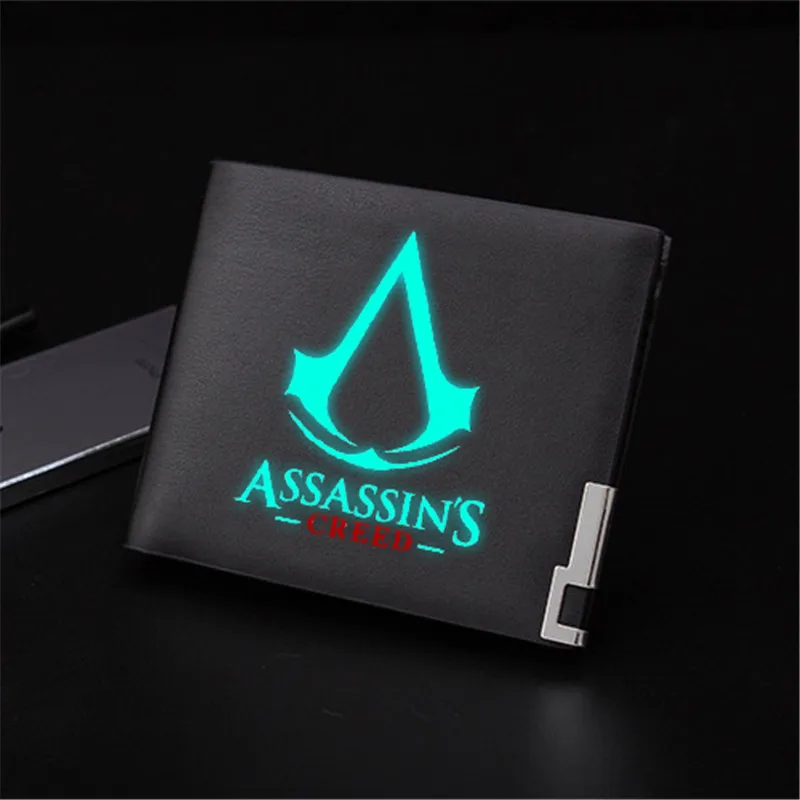 Новое поступление, кошелек для игры Assassins, черная светящаяся Сумочка унисекс, подарок для подростков, Модный стильный мужской кошелек из искусственной кожи