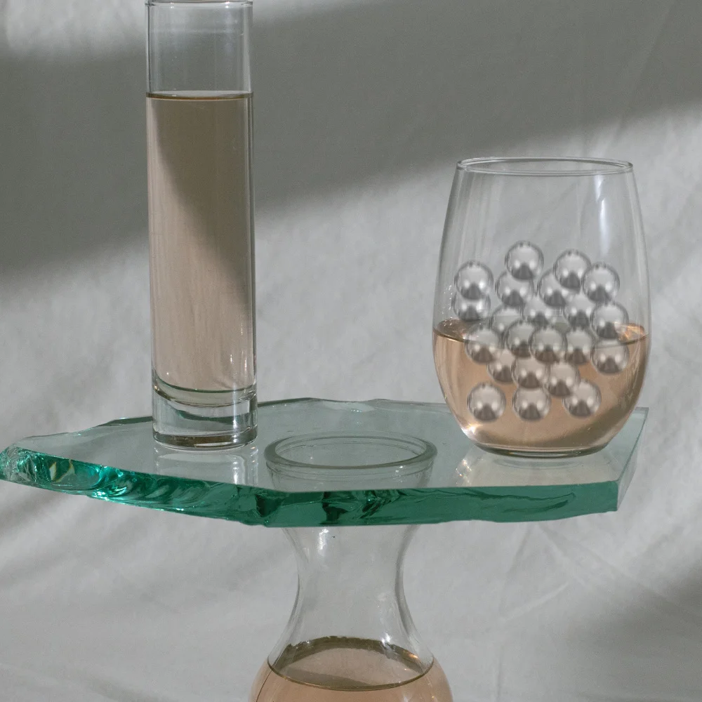 

300Pcs Glass Decanter Cleaning Pellets Glassware Cleaning Beads (Silver)