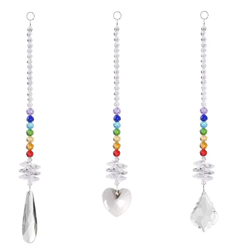 

suncatcher leaf hanging window crystal ornaments chandelier accessories rainbow colorful garden decoration outdoor diy chakras