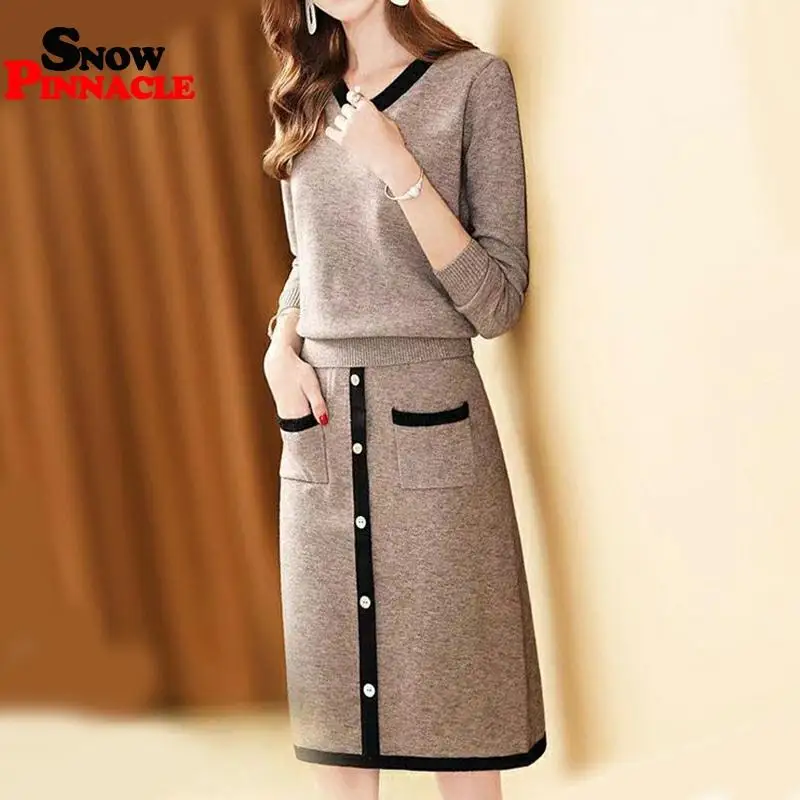 Женский трикотажный костюм и комплект из 2 предметов Осень-зима 2020 пуловер с