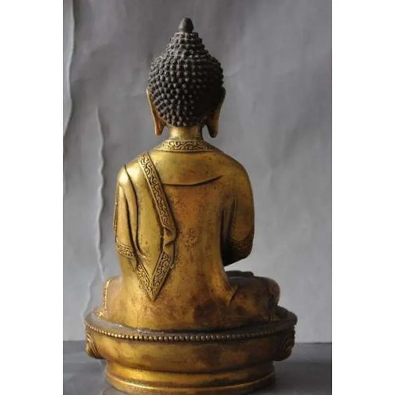 Старый тибетский буддизм латунная позолота медицина Будда Шакьямуни Shakyamuni