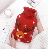 hot water bottle knitted cover safe hot water bottle removable knitted portable winter reusable hand warmer bottle