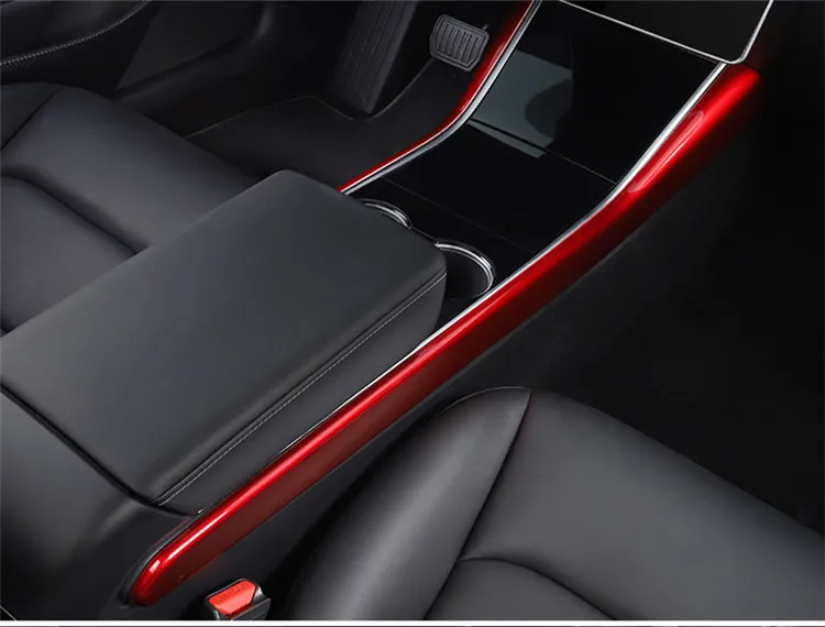 Интерьерные аксессуары для Tesla модель 3 model3 центральная консоль держатель для стакана, хранение коробки педали крышка декоративная наклейка на рамку