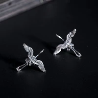 miqiao 925 thai silver clear flying crane birds earrings female 2020 new classical ethnic style han clothing accessories