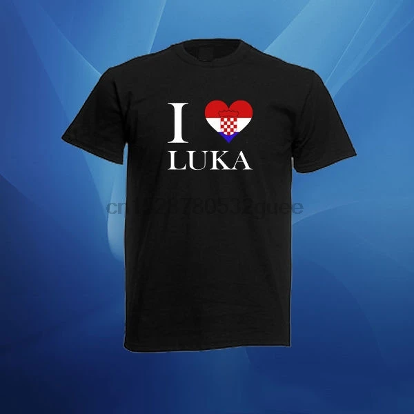 Рубашка с надписью i love Лука Модрич croacia Хорватия (ENVIO 24 48h)2019 Новые мужские