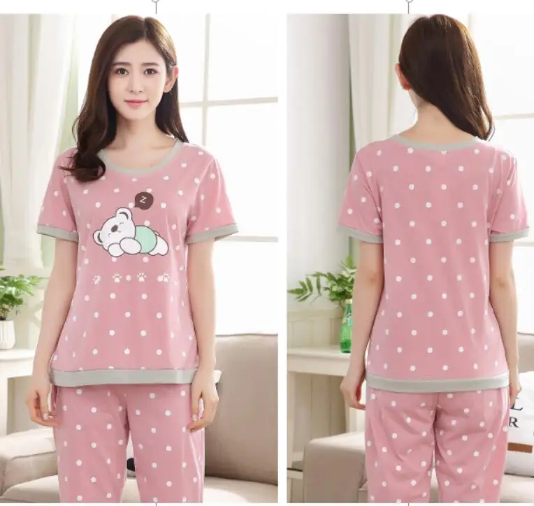 2 шт./комплект женские пижамы с мультяшным принтом|Комплекты пижам| |