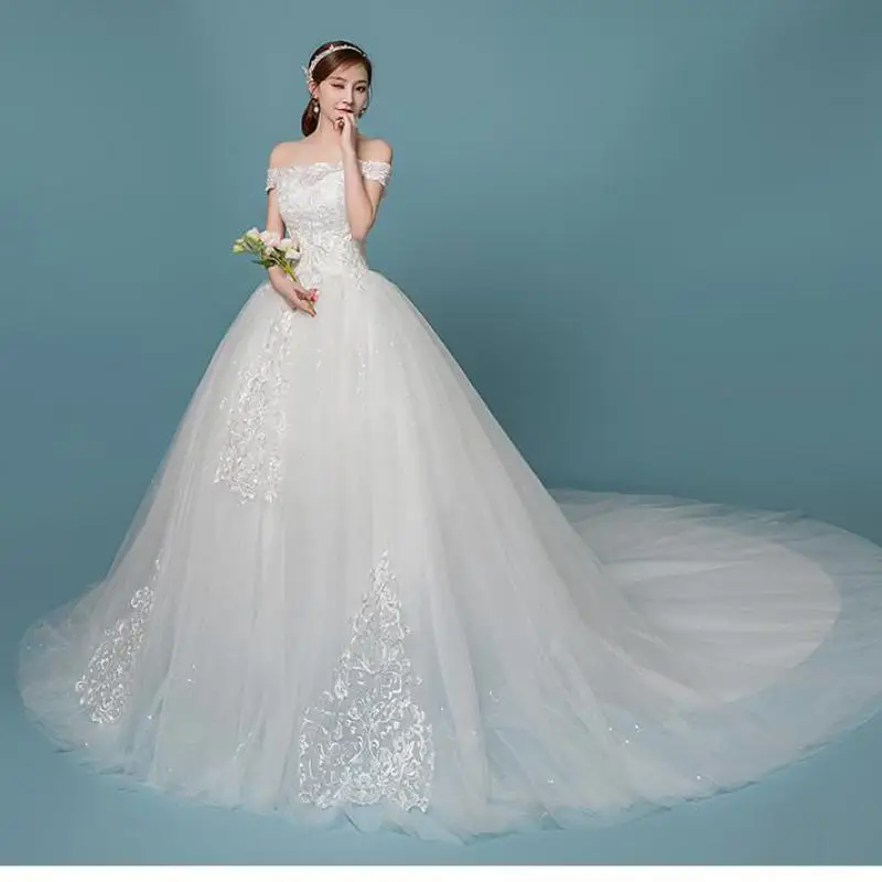 Элегантное бальное платье с вырезом лодочкой Mrs Win классическое свадебное