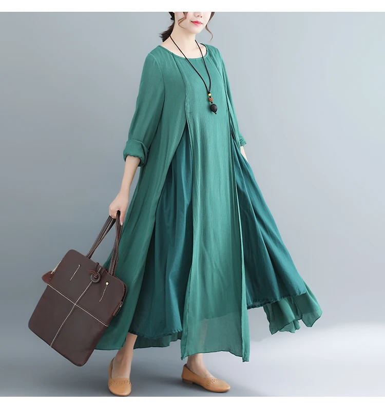 Хлопок и лен Винтаж женское платье Vestidos платье трапециевидной формы летние нерегулярные, белые, большие размеры элегантное платье DJ353