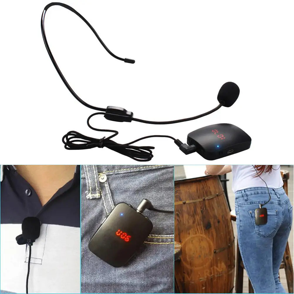 

Wireless Microphone FM Radio Transmitter Headset Collar Tour Guide Clip MIC Bluetooth Microphone Speech Amplifier Booster