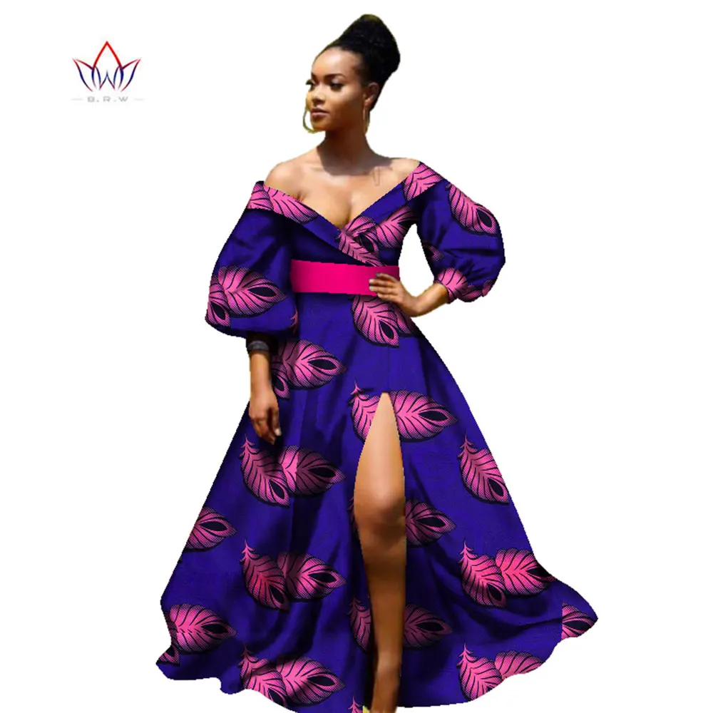 2017 african bazin dresses for women Three Quarter sleeves clothing wax dashiki fabric WY2255 | Тематическая одежда и