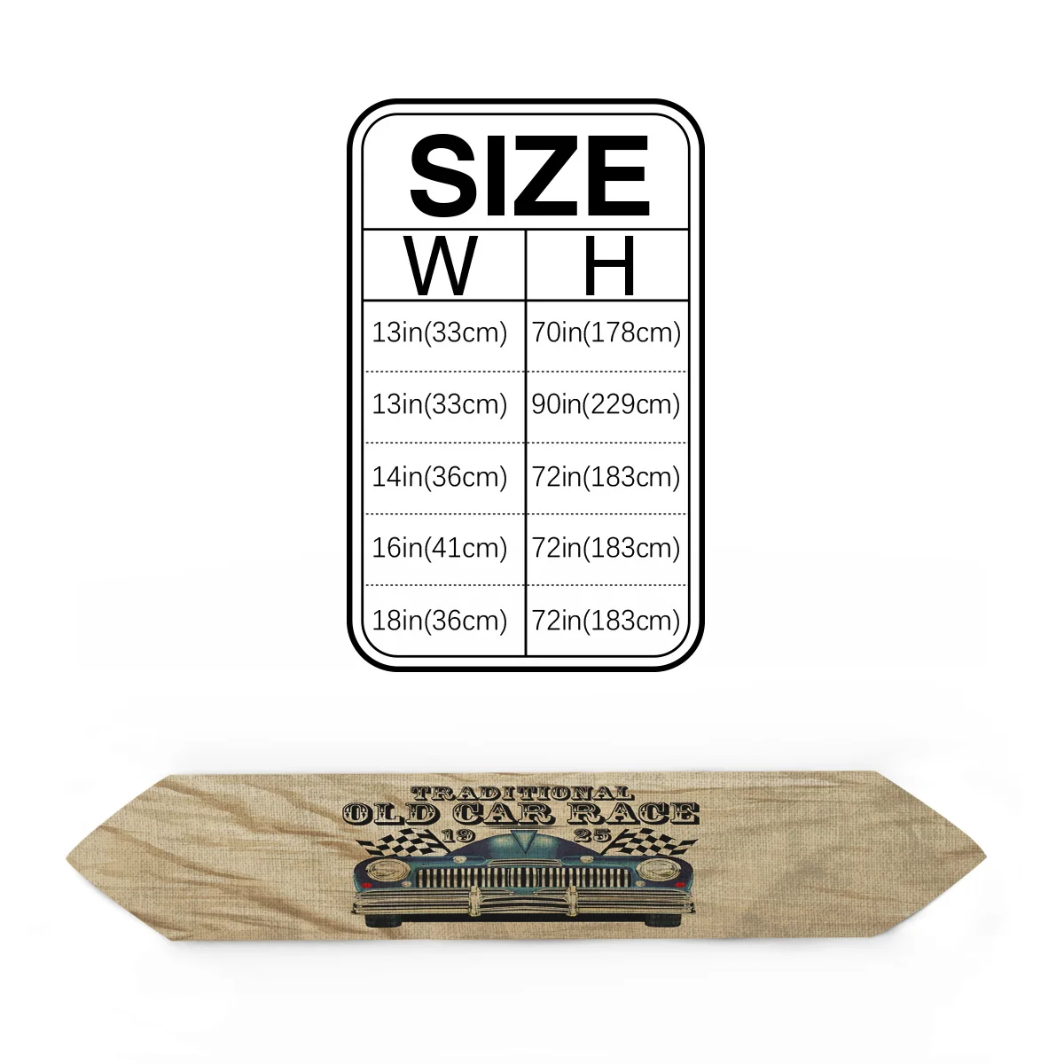 Традиционная старинная Автомобильная дорожка для гоночного стола декор кухни