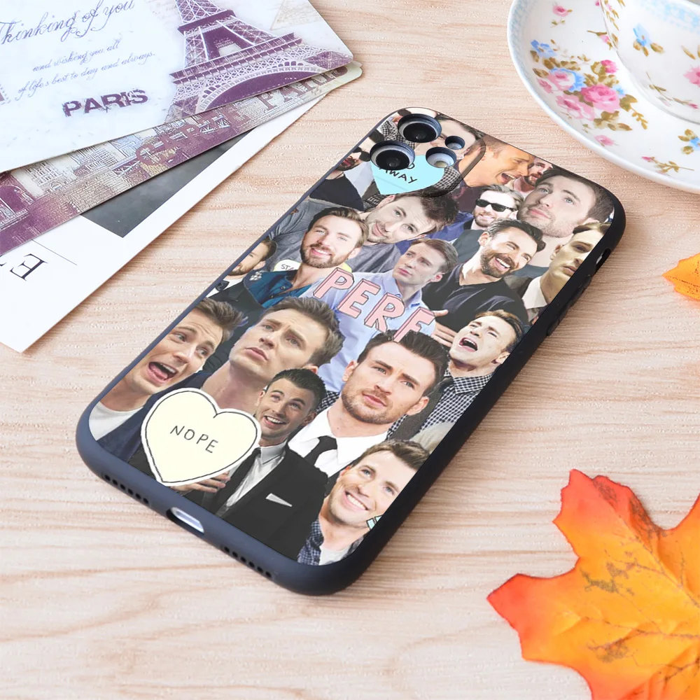 

For iPhone Chris Evans Collage Print Soft Matt Apple iPhone Case