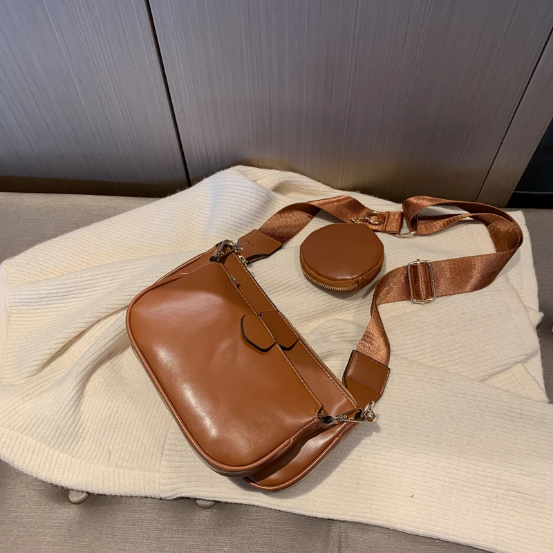 

Маленькие сумки через плечо из искусственной кожи для женщин 2021, модные сумки через плечо три в одном, Женская дорожная сумка через плечо