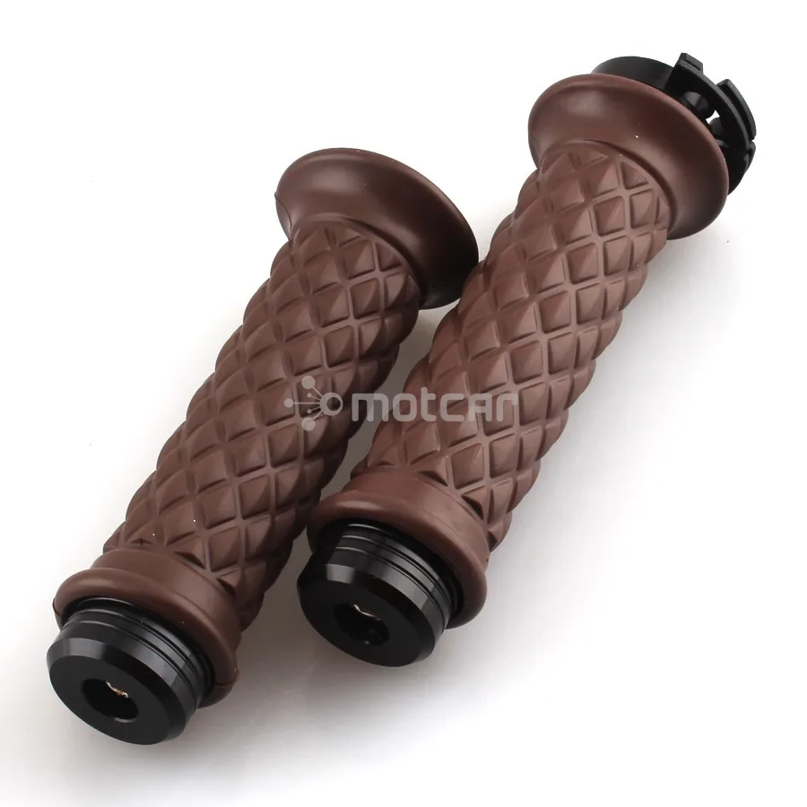 Заглушки для бара + винтажная рукоятка на руль 7/8 '' 22 мм коричневый с открытым