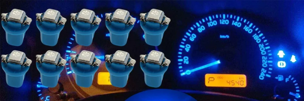 6/10 шт. T5 B8.5D 5050 1SMD светодиодный 12V приборной панели синий указатель приборной панели, Скорость метр интерьер инструмент светильник лампы ModificationAccessory