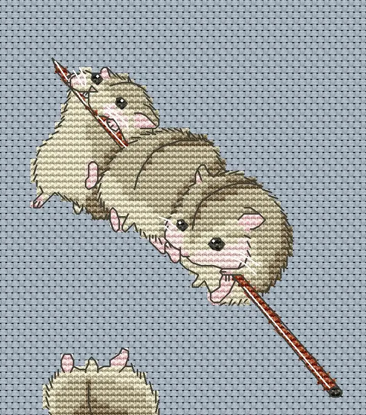 Набор для вышивки крестиком mm кролик и лиса с любовью хлопковая нить животными