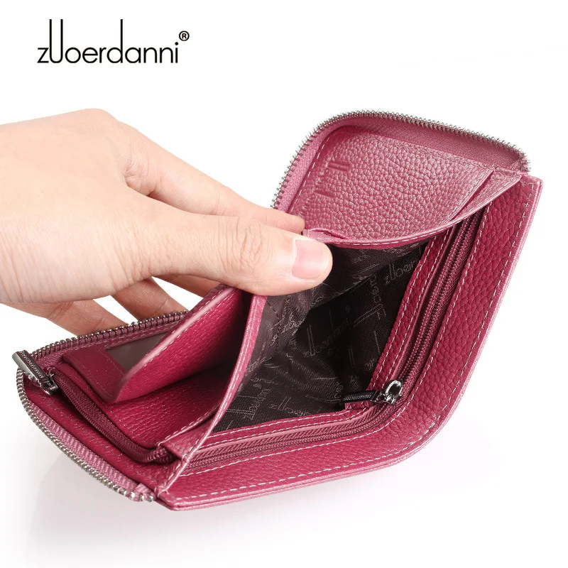 Женский короткий кошелек из натуральной воловьей кожи вертикальный бумажник на