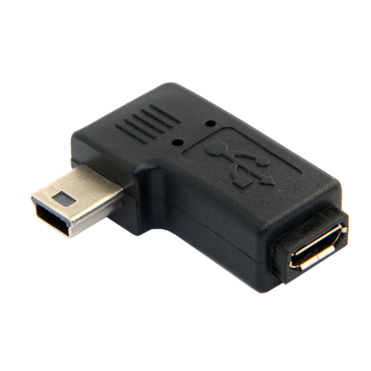 Переходник Mini USB (штекер)/Micro (гнездо) под углом 90 градусов для синхронизации