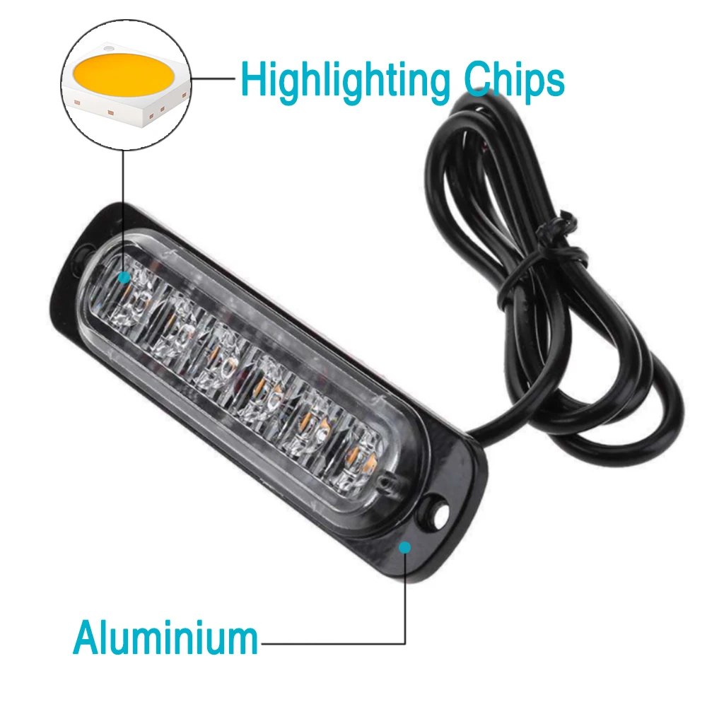 Светодиодный Боковой мигающий стробоскоп сигнальный фонарь Янтарный маячок