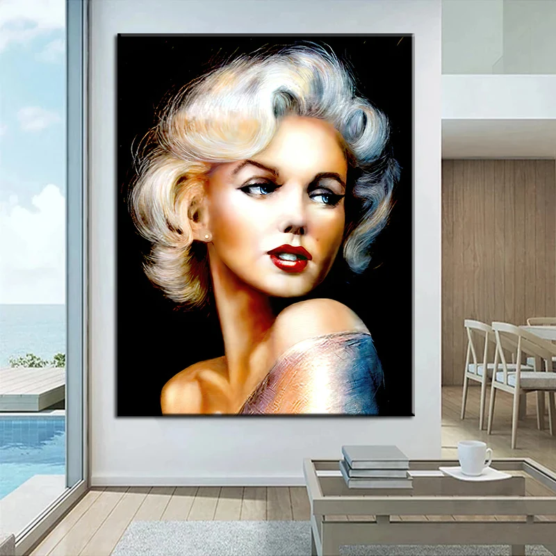 

Sexy Marilyn Monroe Canvas Painting Classic Movie Star Monroe Portrait Figure Poster HD Print Canvas Wall Art Picture Home Decor