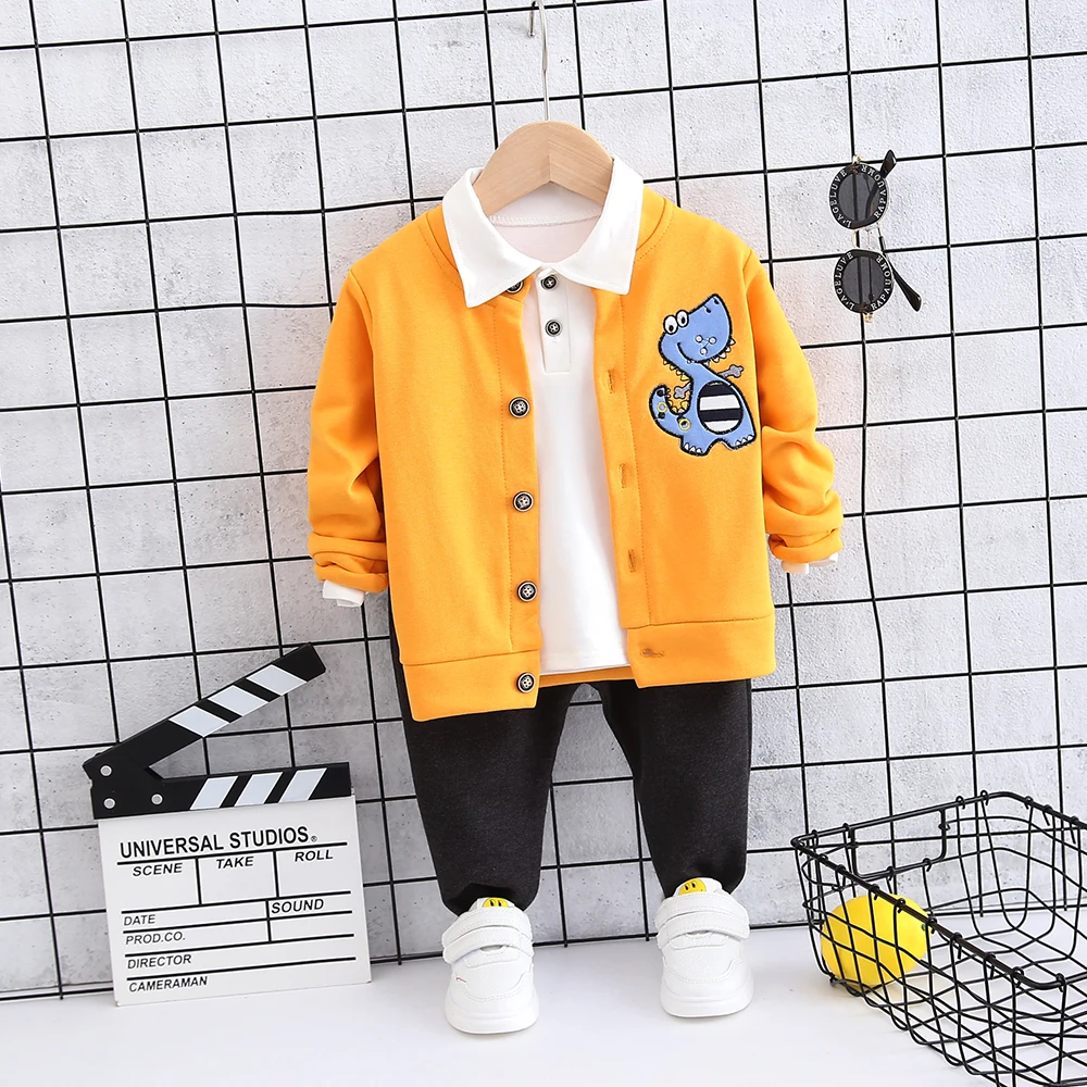 3 шт. комплекты одежды для маленьких мальчиков и девочек осень 2020 свитер пальто