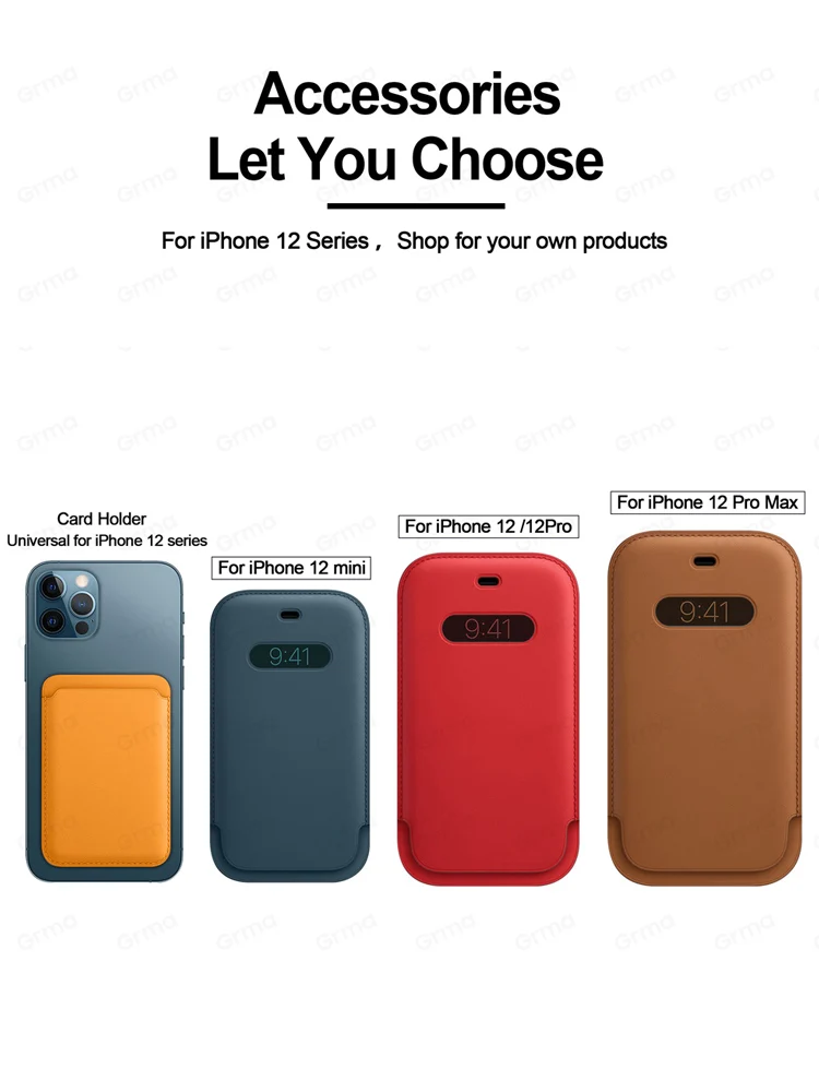 

Genuine Leather Magnetic Protective Cover For iPhone 12 Pro Max Case Wallet Card Holder For iPhone 12 Mini Shockproof Back Case