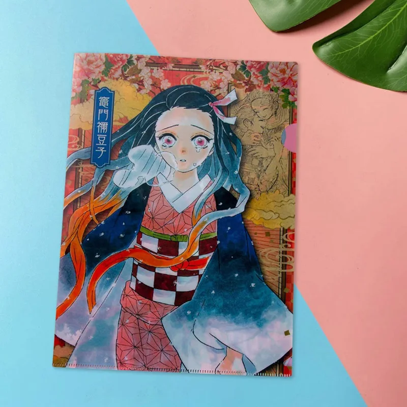 

1Pcs Anime Demon Slayer Kimetsu No Yaiba File Folder A4 Organizer Document Bag Folders For School Office Learning Supplies