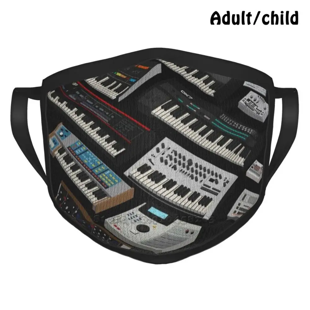

Synthesizer Musician And Collector Fashion Print Funny Pm2.5 Reusable Face Mask Synthwave Synth Synthesizer Drum Machine