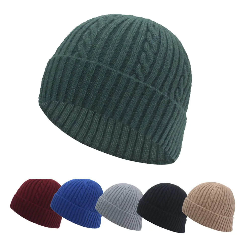 

Skullies Beanies Men Winter Knitted Hat Women Hats For Men Cap Solid Striped Ski Mask Male Warm Gorro Bonnet Knit Beanie Hat Cap